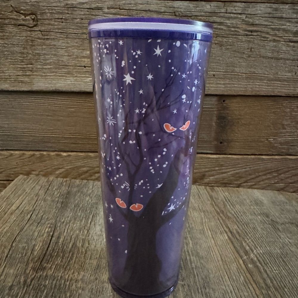 Venti Glow in the Dark Starbucks Purple Preying Eyes Tumbler. NWT